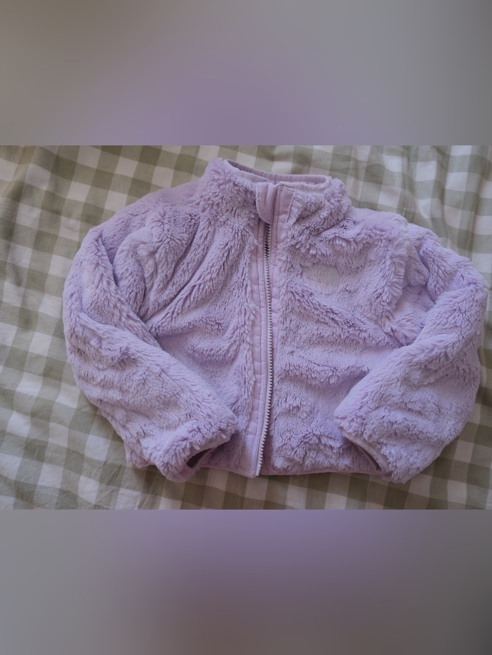 REVERSIBLE The North Face Kids Plush Zip Fleece Jacket in Lavender